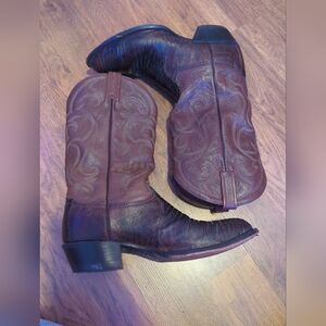 Bottes De Cowboy Vintage Tony Lama 10EE – Peau De Lézard Marron, Fait Main USA